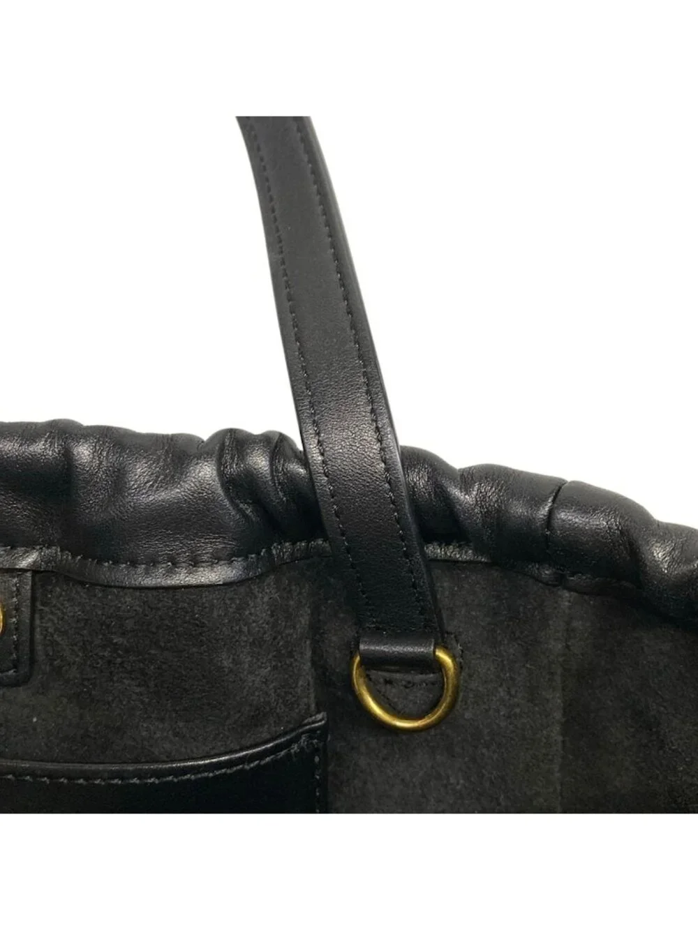 Celine Tote Small Cabas Drawstring Cuir Triomphe Black